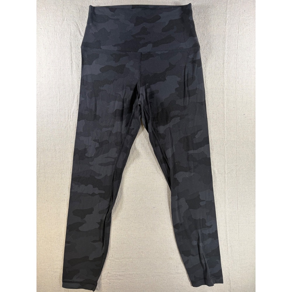 Lululemon Align Leggings Womens Approx Size 4 Black Camo High Rise Athletic Yoga